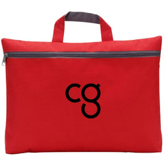 Polyester Documententas Bedrukken met Ritssluiting & Voorvak - Rood