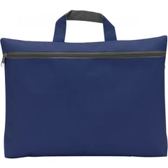 Polyester Documententas Bedrukken met Ritssluiting & Voorvak - Blauw