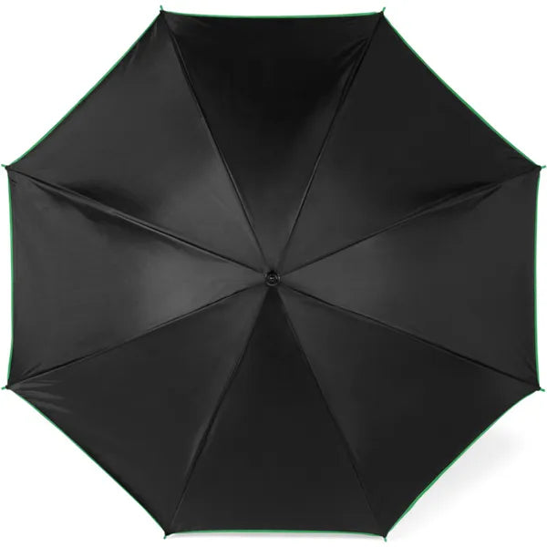 Automatische polyester paraplu met 8 panelen bovenaanzicht, Zwart - 185238