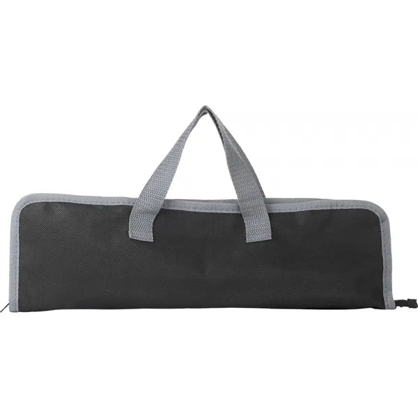 Draagtas voor driedelige RVS-barbecueset gesloten, Zwart - 185460