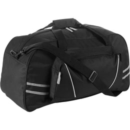 Polyester sport-/reistas (600d) met reflectiestrepen, Zwart - 185689