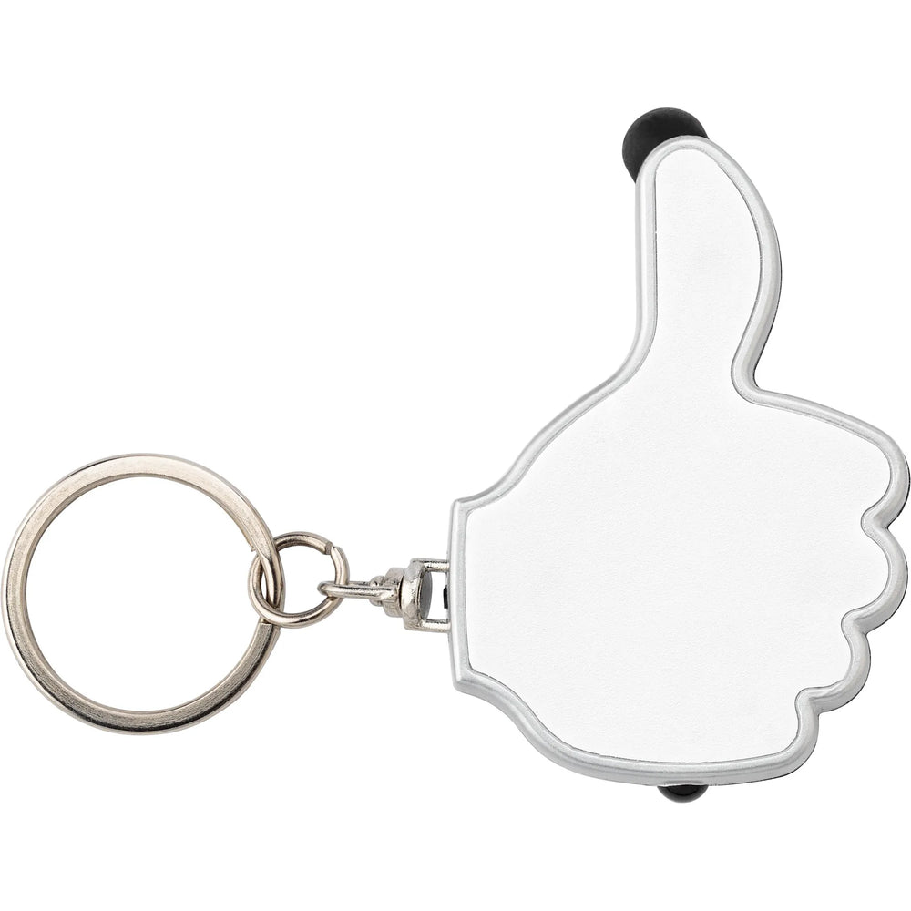 ABS sleutelhanger melvin met stylus en LED lampje, Wit - 185852