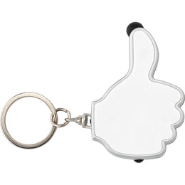 ABS sleutelhanger melvin met stylus en LED lampje, Wit - 185852