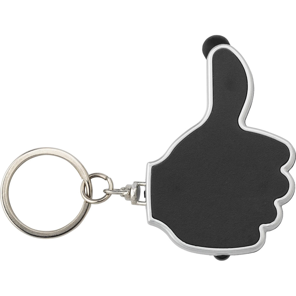 ABS sleutelhanger melvin met stylus en LED lampje, Zwart - 185852