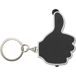 ABS sleutelhanger melvin met stylus en LED lampje, Zwart - 185852