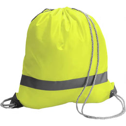 Reflecterende polyester rugzak met koordjes, Geel - 186238