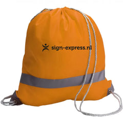 Reflecterende Polyester Rugzak met Koordjes - Oranje