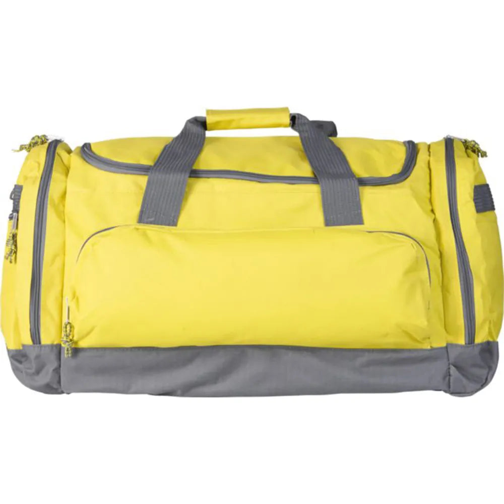 Grote sporttas van 600d polyester met ritsvakken, Geel - 186431