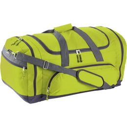 Grote sporttas van 600d polyester met ritsvakken schuin van voren, Limegroen - 186431