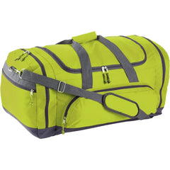 Grote sporttas van 600D polyester met ritsvakken - Lime Groen