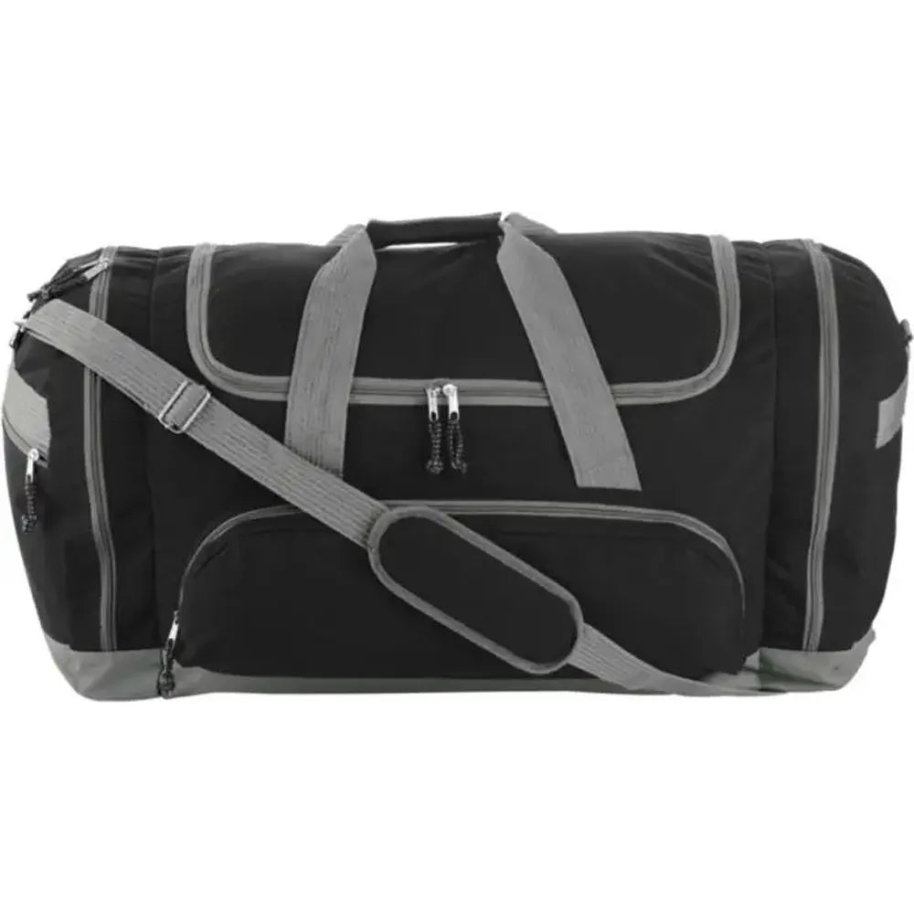 Grote sporttas van 600d polyester met ritsvakken, Zwart - 186431
