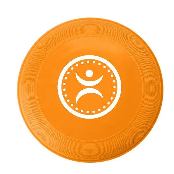 kunststof stapelbare frisbee oranje met logo 186456