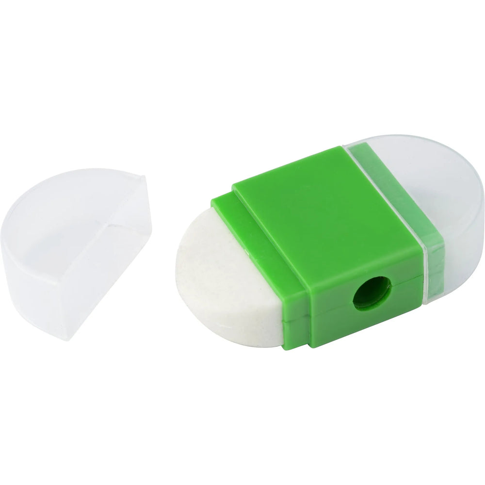 puntenslijper met gum bedrukken groen open 186458