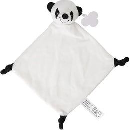 Baby tutdoekje met panda hoofje en label, Wit en zwart - 186474