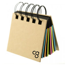 notitieboekje memoboekje metaal papier bruin met  logo 186506