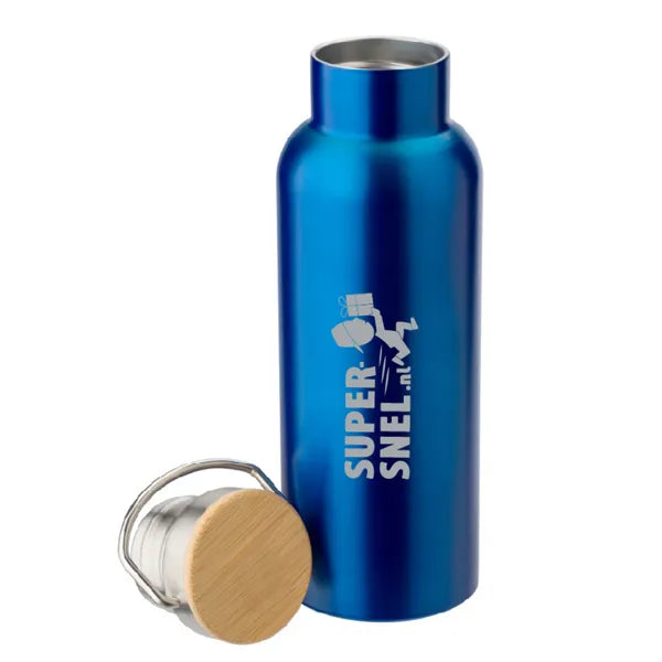 drinkfles rvs dubbelwandig 500 ml blauw zonder dop 18668130