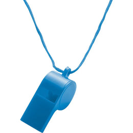 Kunststof fluitje met nylon koord, Blauw - 187060