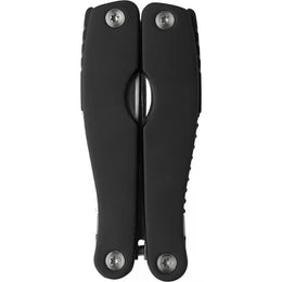 Roestvrijstalen multitool met gekleurde handgrepen en etui, Zwart - 187238