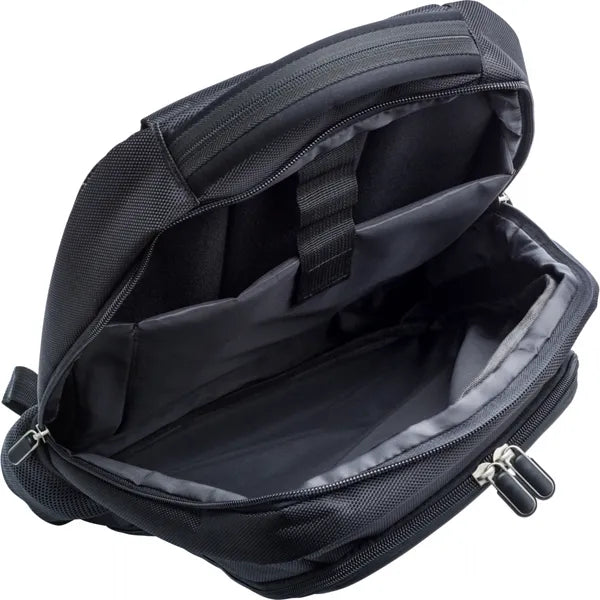 Laptoprugzak van 1680d polyester geopend, Zwart - 187398