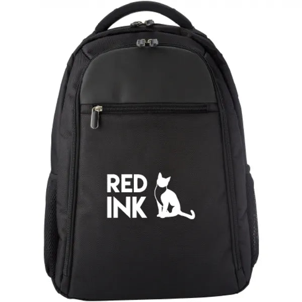 Laptoprugzak van 1680d polyester met bedrukking, Zwart - 187398