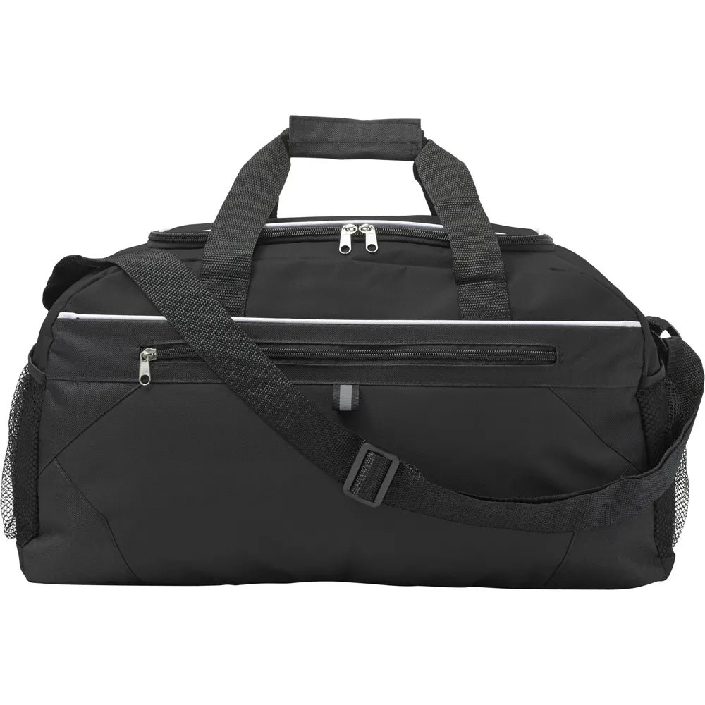 Polyester sport/reistas 600d met extra vakken en verstelbare schouderband, Zwart - 187656