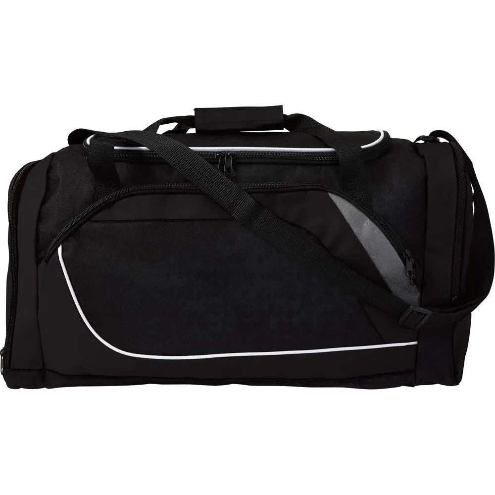 Polyester sporttas 600d met schoenenvak, Zwart - 187658