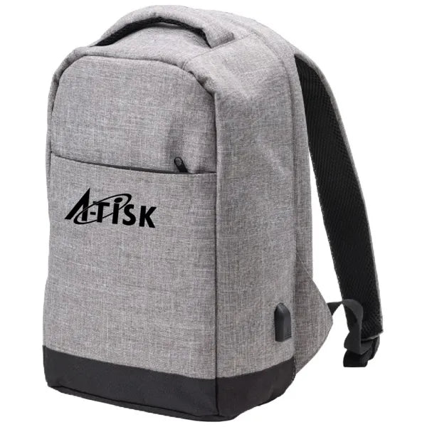 Laptoprugzak met USB-poort en 13 inch laptopvak met bedrukking, Grijs - 187879