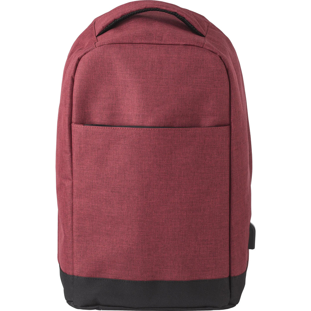 Laptoprugzak met USB-poort en 13 inch laptopvak, Rood - 187879