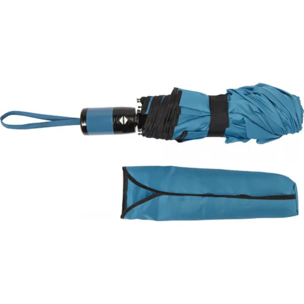 stormparaplu opvouwbaar pongee met hoes licht blauw ingeklapt 187964