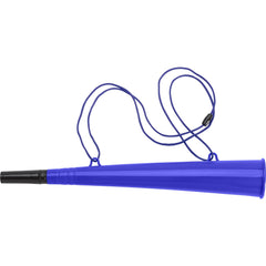 Stadion toeter Bruce kunststof met koord - Blauw
