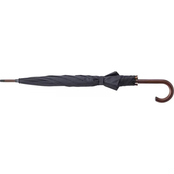 RPET paraplu 8 panelen kunststof handvat zwart opgevouwen 188422