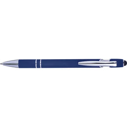 Aluminium balpen met styluspunt, Blauw - 188462
