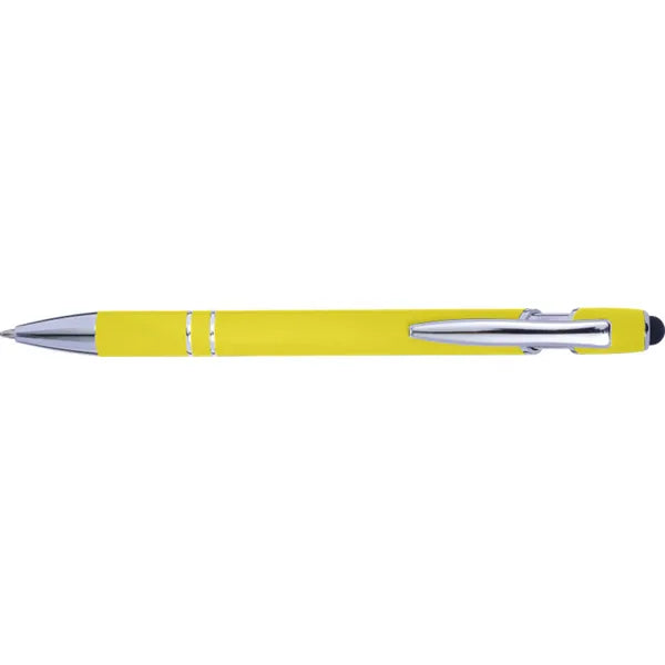 Aluminium balpen met styluspunt, Geel - 188462