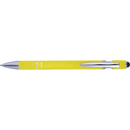 Aluminium balpen met styluspunt, Geel - 188462