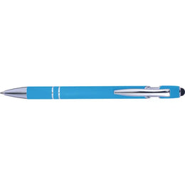 Aluminium balpen met styluspunt, Lichtblauw - 188462