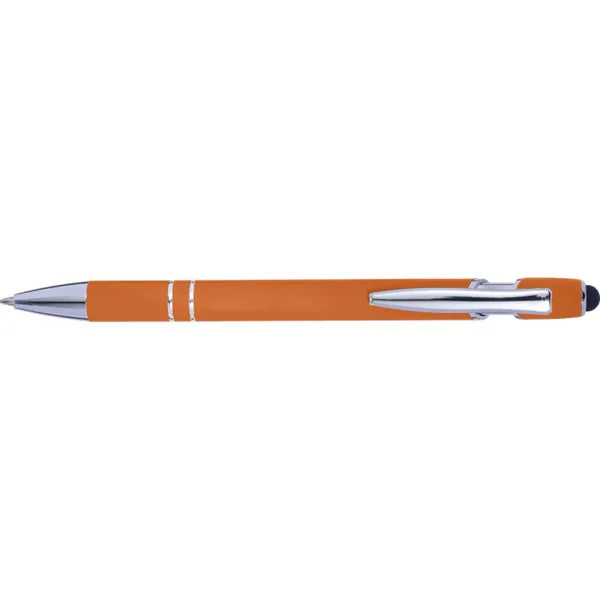 Aluminium balpen met styluspunt, Oranje - 188462