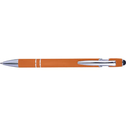 Aluminium balpen met styluspunt, Oranje - 188462