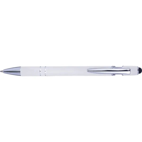 Aluminium balpen met styluspunt, Wit - 188462