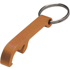 Aluminium flesopener met sleutelhanger - Oranje