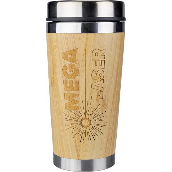 reismok 400 ml bamboe bruin met logo 188947