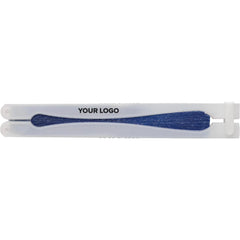 Opvouwbare papieren waaier met wit handvat - Blauw