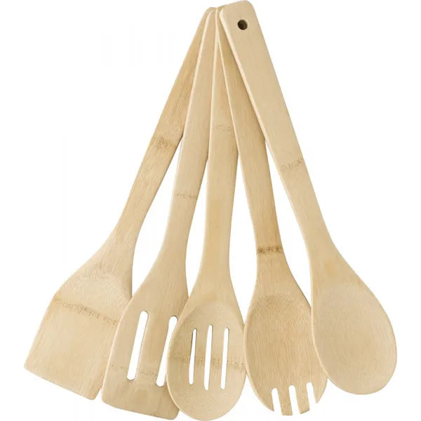Set van vijf bamboe spatels, Beige - 189189
