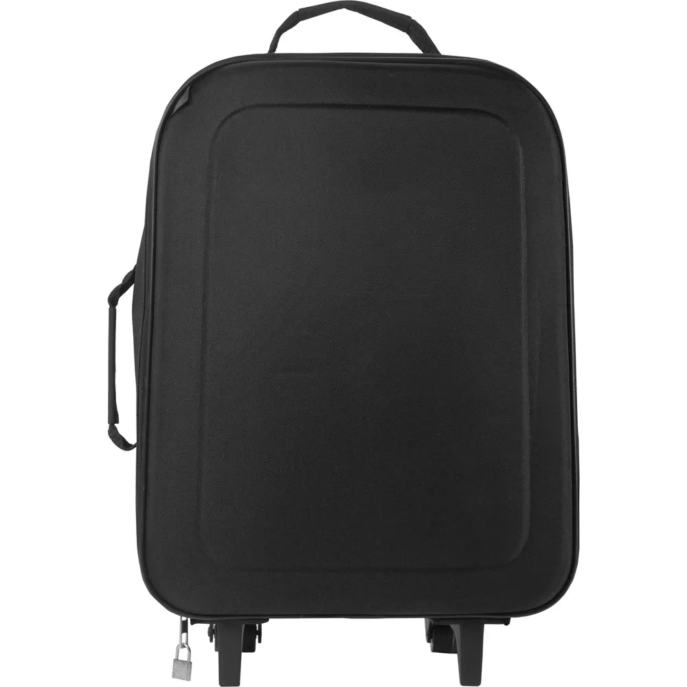 Opvouwbare polyester trolley voorzijde, Zwart - 189327