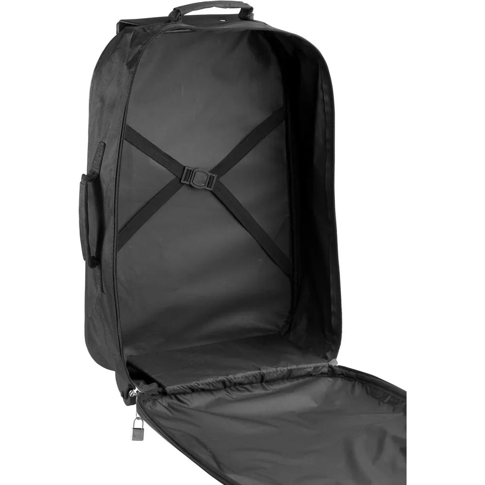 Opvouwbare polyester trolley, Zwart - 189327