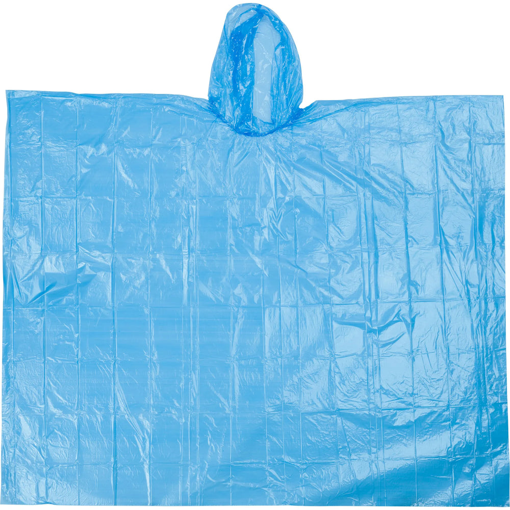 Opvouwbare PE Poncho per stuk in polybag blauw 189504