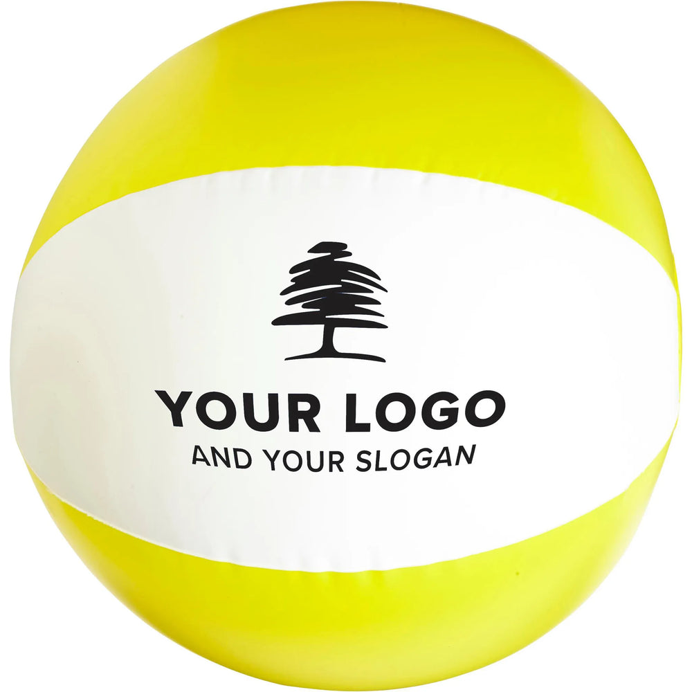Opblaasbare PVC-strandbal 250 mm, Wit en geel - 189620