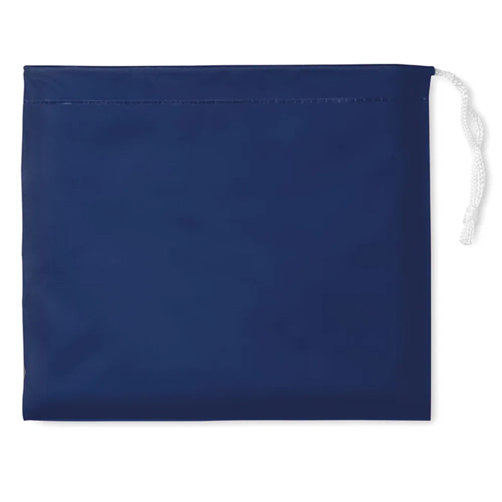 Opvouwbare poncho met capuchon in bijpassende hoes blauw 190971
