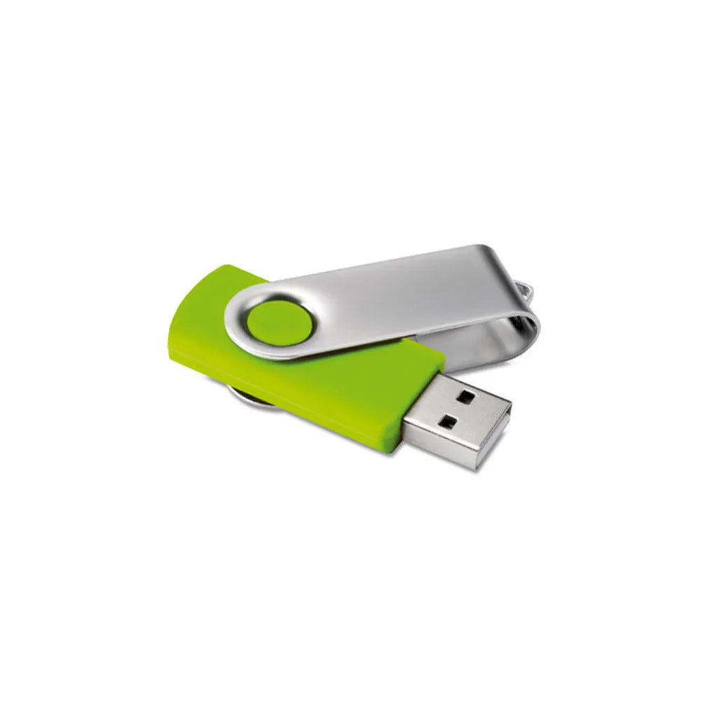 Usb stick 4gb met metalen behuizing bedrukken groen back 191001a