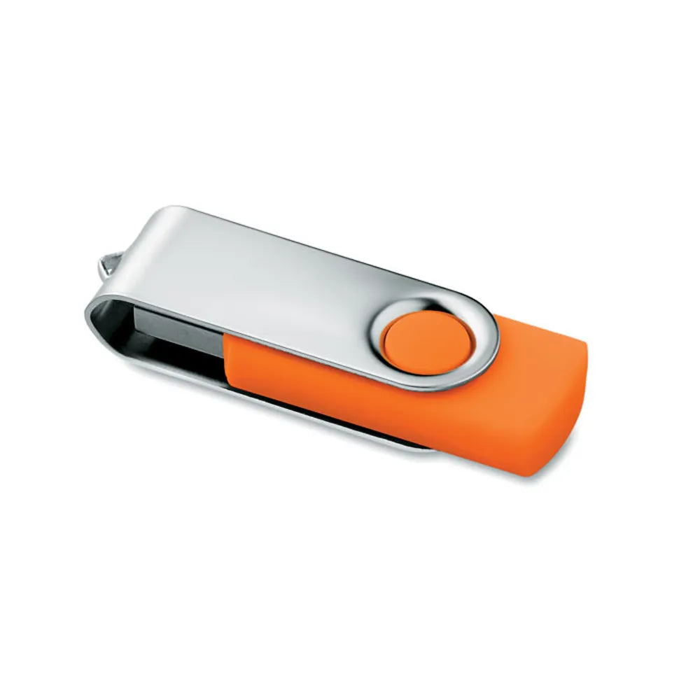 Usb stick 4gb met metalen behuizing bedrukken oranje 191001a