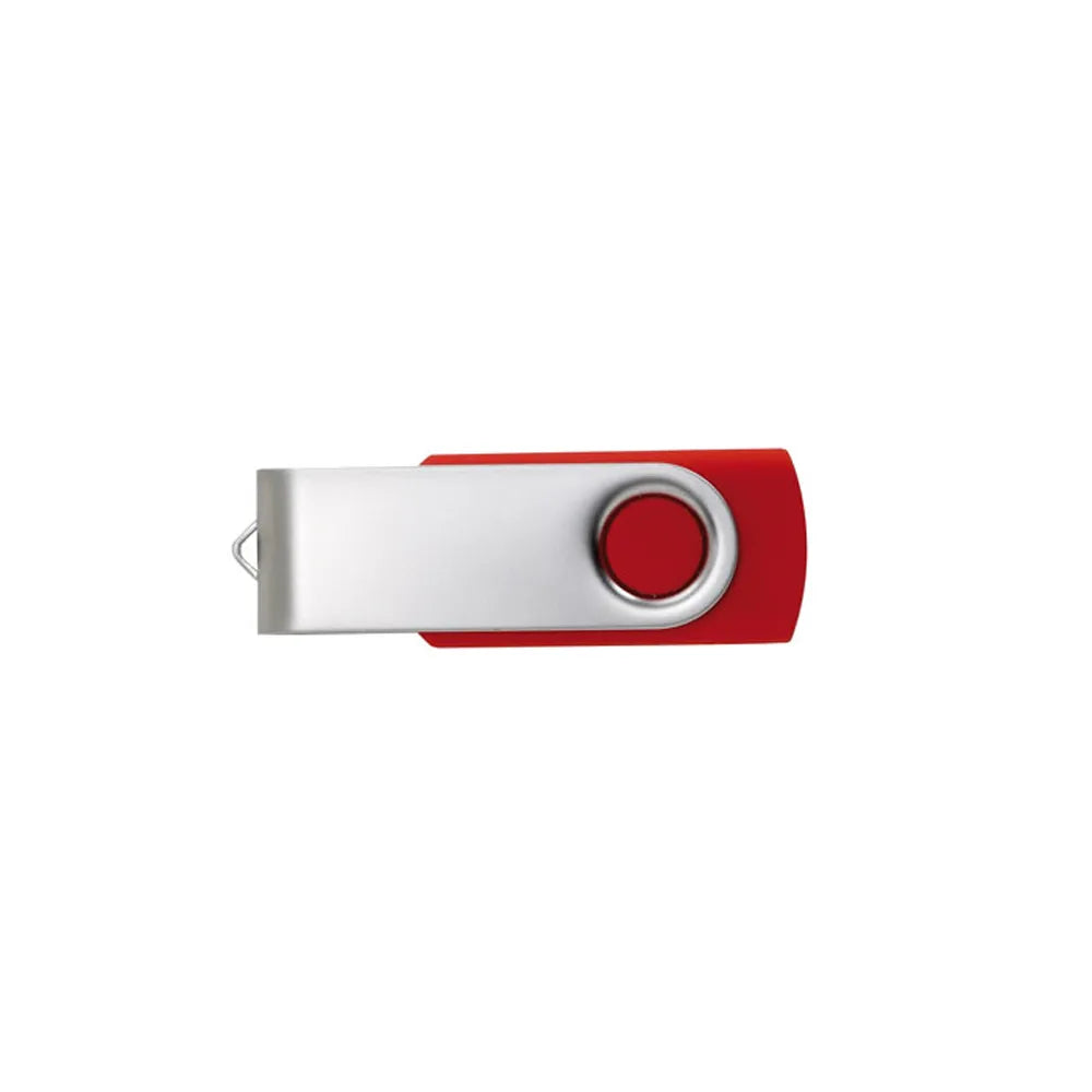 USB-stick 8 GB met metalen behuizing met gesloten draaibeugel, Rood - 191001b